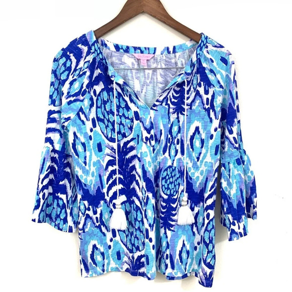 Lilly Pulitzer Tops - Lilly Pulitzer Top w/ Bell Sleeve & Tassels